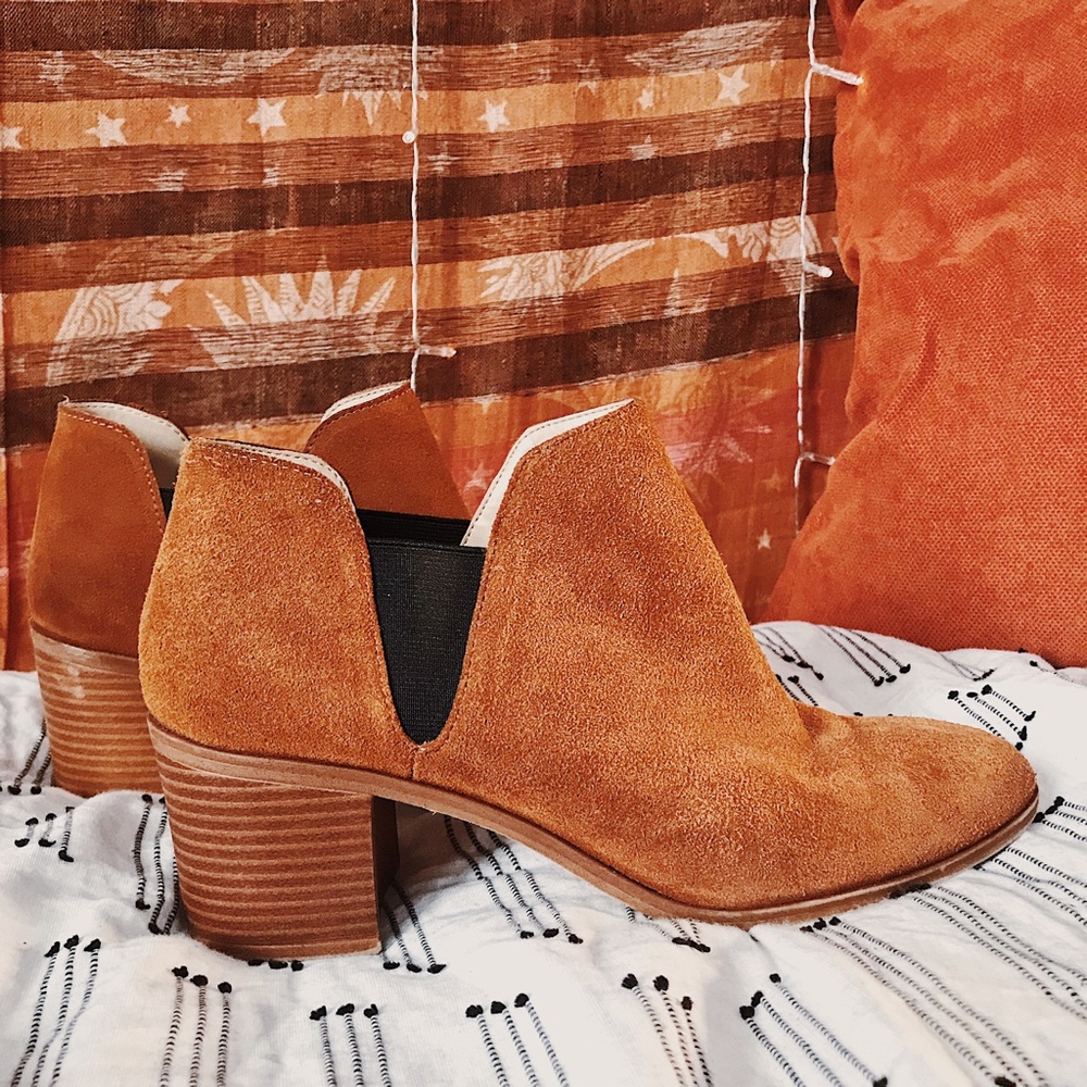 Brown Suede Zara Heeled Booties